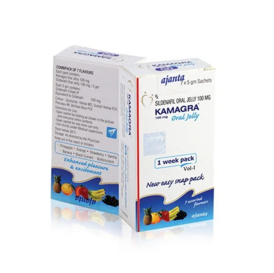 Kamagra Oral Jelly - 7 plicuri - 100mg - 7 arome